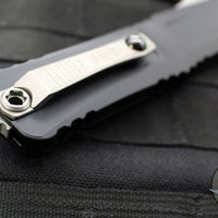 Microtech Combat Troodon Gen III OTF Knife- Double Edge- Black Handle- Stonewash Blade 1142-10 Gen III