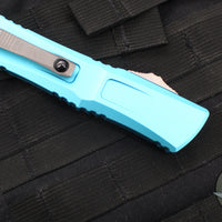 Microtech Combat Troodon Gen III OTF Knife- Double Edge- Turquoise Handle- Stonewash Blade 1142-10 TQ Gen III 2024