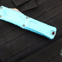 Microtech Combat Troodon Gen III OTF Knife- Double Edge- Turquoise Handle- Stonewash Blade 1142-10 TQ Gen III 2024