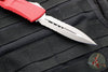 Microtech Combat Troodon Gen III OTF Knife- Double Edge- Red Handle- Apocalyptic Part Serrated Blade 1142-11 APRD Gen III 2024