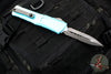 Microtech Combat Troodon Gen III OTF Knife- Double Edge- Turquoise Handle- Apocalyptic Part Serrated Blade 1142-11 APTQ Gen III 2024