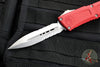 Microtech Combat Troodon Gen III OTF Knife- Double Edge- Red Handle- Stonewash Part Serrated Blade 1142-11 RD Gen III 2024