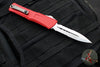 Microtech Combat Troodon Gen III OTF Knife- Double Edge- Red Handle- Stonewash Part Serrated Blade 1142-11 RD Gen III 2024