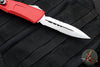 Microtech Combat Troodon Gen III OTF Knife- Double Edge- Red Handle- Stonewash Part Serrated Blade 1142-11 RD Gen III 2024