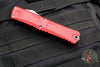 Microtech Combat Troodon Gen III OTF Knife- Double Edge- Red Handle- Stonewash Part Serrated Blade 1142-11 RD Gen III 2024