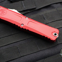 Microtech Combat Troodon Gen III OTF Knife- Double Edge- Red Handle- Stonewash Part Serrated Blade 1142-11 RD Gen III 2024