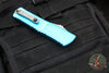 Microtech Combat Troodon Gen III OTF Knife- Double Edge- Turquoise Handle- Stonewash Part Serrated Blade 1142-11 TQ Gen III