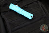 Microtech Combat Troodon Gen III OTF Knife- Double Edge- Turquoise Handle- Stonewash Part Serrated Blade 1142-11 TQ Gen III