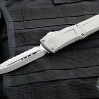 Microtech Combat Troodon Gen III OTF Knife- Double Edge- Natural Clear Handle- Apocalyptic Full Serrated Blade 1142-12 APNC Gen III 2024