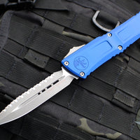 Microtech Combat Troodon Gen III OTF Knife- Double Edge- Navy Blue Handle- Apocalyptic Full Serrated Blade 1142-12 APNA Gen III 2024