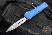 Microtech Combat Troodon Gen III OTF Knife- Double Edge- Navy Blue Handle- Apocalyptic Full Serrated Blade 1142-12 APNA Gen III 2024