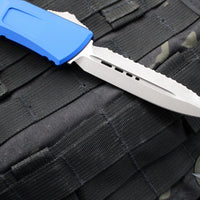 Microtech Combat Troodon Gen III OTF Knife- Double Edge- Navy Blue Handle- Apocalyptic Full Serrated Blade 1142-12 APNA Gen III 2024