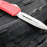 Microtech Combat Troodon Gen III OTF Knife- Double Edge- Red Handle- Apocalyptic Full Serrated Blade 1142-12 APRD Gen III 2024