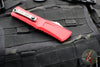 Microtech Combat Troodon Gen III OTF Knife- Double Edge- Red Handle- Apocalyptic Full Serrated Blade 1142-12 APRD Gen III 2024