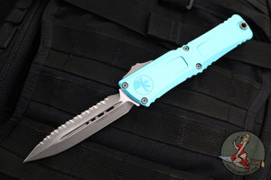 Microtech Combat Troodon Gen III OTF Knife- Double Edge- Turquoise Handle- Apocalyptic Full Serrated Blade 1142-12 APTQ Gen III 2024