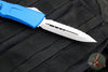 Microtech Combat Troodon Gen III OTF Knife- Double Edge- Blue Handle- Stonewash Full Serrated Blade 1142-12 BL Gen III 2024