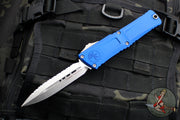 Microtech Combat Troodon Gen III OTF Knife- Double Edge- Navy Blue Handle- Stonewash Full Serrated Blade 1142-12 NA Gen III 2024