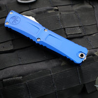 Microtech Combat Troodon Gen III OTF Knife- Double Edge- Navy Blue Handle- Stonewash Full Serrated Blade 1142-12 NA Gen III 2024