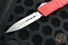 Microtech Combat Troodon Gen III OTF Knife- Double Edge- Red Handle- Stonewash Full Serrated Blade 1142-12 RD Gen III 2024