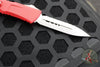 Microtech Combat Troodon Gen III OTF Knife- Double Edge- Red Handle- Stonewash Full Serrated Blade 1142-12 RD Gen III 2024