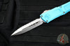 Microtech Combat Troodon Gen III OTF Knife- Double Edge- Turquoise Handle- Stonewash Full Serrated Blade 1142-12 TQ Gen III