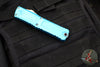 Microtech Combat Troodon Gen III OTF Knife- Double Edge- Turquoise Handle- Stonewash Full Serrated Blade 1142-12 TQ Gen III