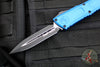 Microtech Combat Troodon Gen III OTF Knife- Double Edge- Blue Handle- Black Plain Edge Blade 1142-1 BL Gen III 2024