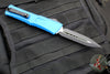 Microtech Combat Troodon Gen III OTF Knife- Double Edge- Blue Handle- Black Plain Edge Blade 1142-1 BL Gen III 2024