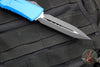 Microtech Combat Troodon Gen III OTF Knife- Double Edge- Blue Handle- Black Plain Edge Blade 1142-1 BL Gen III 2024