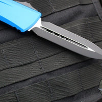 Microtech Combat Troodon Gen III OTF Knife- Double Edge- Blue Handle- Black Plain Edge Blade 1142-1 BL Gen III 2024