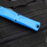 Microtech Combat Troodon Gen III OTF Knife- Double Edge- Blue Handle- Black Plain Edge Blade 1142-1 BL Gen III 2024