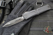 Microtech Combat Troodon Gen III OTF Knife- Double Edge-Shadow Edition- Black Handle- Black DLC Plain Edge Blade 1142-1 DLCTSH Gen III