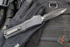 Microtech Combat Troodon Gen III OTF Knife- Double Edge-Shadow Edition- Black Handle- Black DLC Plain Edge Blade 1142-1 DLCTSH Gen III