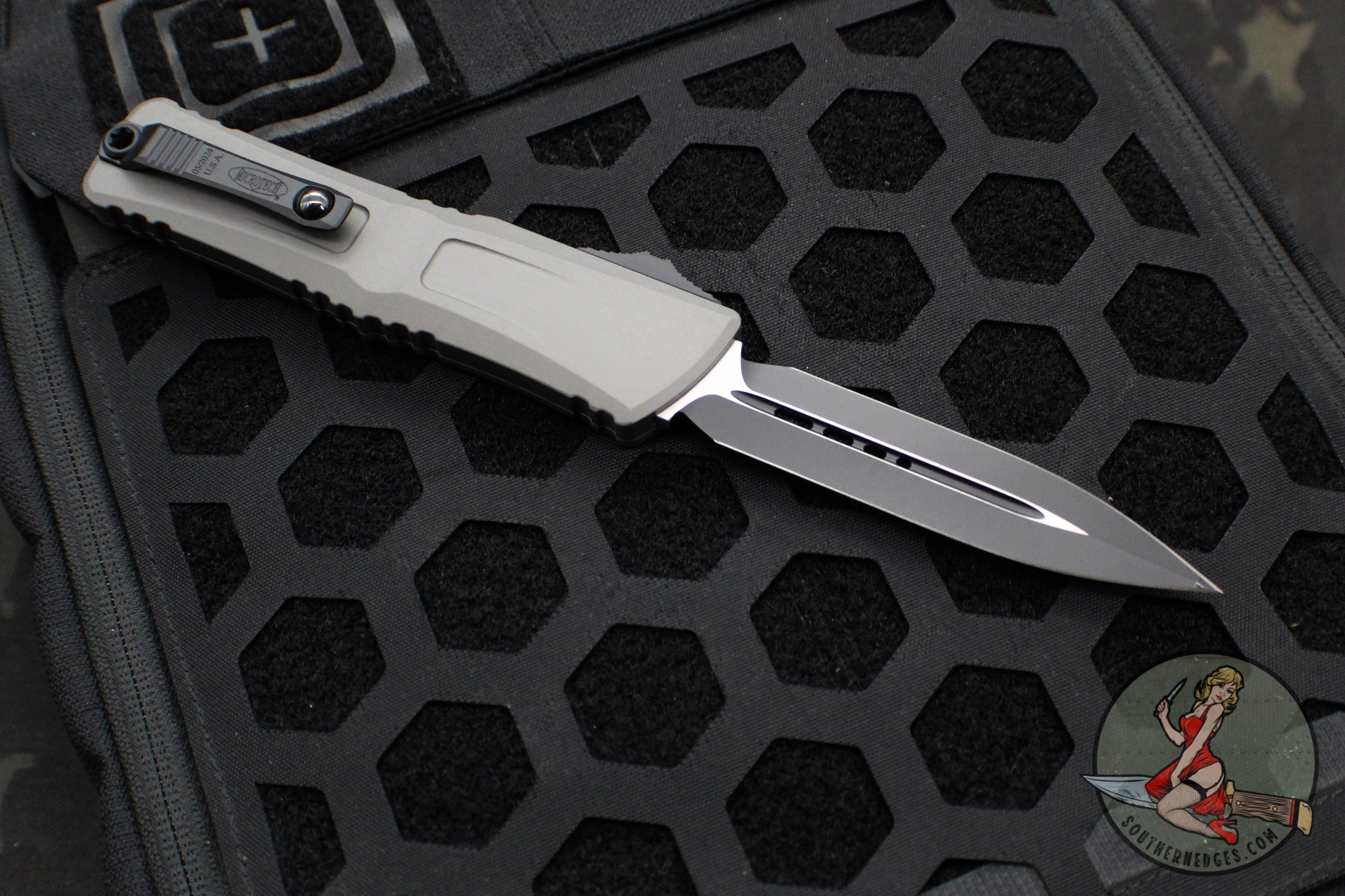 Microtech Combat Troodon Gen III OTF Knife- Double Edge- Natural Clear ...