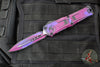Microtech Combat Troodon Gen III OTF Knife- Double Edge- Purple Cel Shade Finished Handle- Purple Cel Shade Plain Edge Blade 1142-1 PUCOMICS GEN III