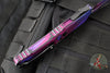 Microtech Combat Troodon Gen III OTF Knife- Double Edge- Purple Cel Shade Finished Handle- Purple Cel Shade Plain Edge Blade 1142-1 PUCOMICS GEN III