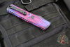 Microtech Combat Troodon Gen III OTF Knife- Double Edge- Purple Cel Shade Finished Handle- Purple Cel Shade Plain Edge Blade 1142-1 PUCOMICS GEN III