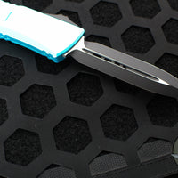 Microtech Combat Troodon Gen III OTF Knife- Double Edge- Turquoise Handle- Black Plain Edge Blade 1142-1 TQ Gen III