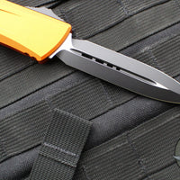 Microtech Combat Troodon Gen III OTF Knife- Double Edge- Orange Handle- Black Plain Edge Blade 1142-1 OR Gen III