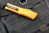 Microtech Combat Troodon Gen III OTF Knife- Double Edge- Orange Handle- Black Plain Edge Blade 1142-1 OR Gen III