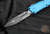 Microtech Combat Troodon Gen III OTF Knife- Double Edge- Blue Handle- Black Part Serrated Edge Blade 1142-2 BL Gen III 2024