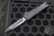 Microtech Combat Troodon Gen III OTF Knife- Double Edge- Tactical- Black Handle- Black Part Serrated Edge Blade 1142-2 T Gen III 2024