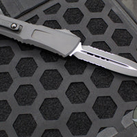 Microtech Combat Troodon Gen III OTF Knife- Double Edge- Tactical- Black Handle- Black Part Serrated Edge Blade 1142-2 T Gen III 2024