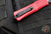 Microtech Combat Troodon Gen III OTF Knife- Double Edge- Red Handle- Black Full Serrated Edge Blade 1142-3 RD Gen III