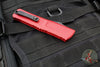 Microtech Combat Troodon Gen III OTF Knife- Double Edge- Red Handle- Black Full Serrated Edge Blade 1142-3 RD Gen III