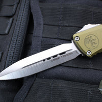 Microtech Combat Troodon Gen III OTF Knife- Double Edge- OD Green Handle- Satin Blade 1142-4 OD Gen III