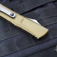 Microtech Combat Troodon Gen III OTF Knife- Double Edge- OD Green Handle- Satin Blade 1142-4 OD Gen III