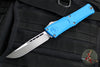 Microtech Combat Troodon Gen III OTF Knife- Single Edge- Blue Handle- Apocalyptic Blade 1143-10 APBL Gen III