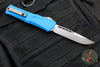 Microtech Combat Troodon Gen III OTF Knife- Single Edge- Blue Handle- Apocalyptic Blade 1143-10 APBL Gen III