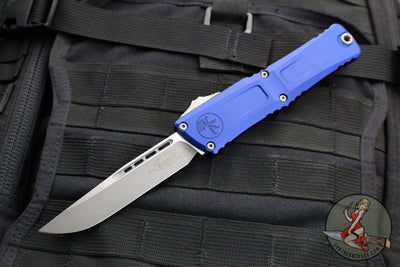 Microtech Combat Troodon Gen III OTF Knife- Single Edge- Navy Blue Finished Handle- Apocalyptic Blade 1143-10 APNA Gen III 2024